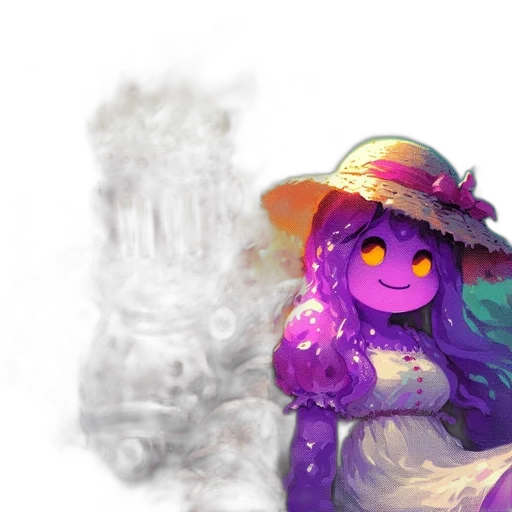 hat, staff, mask, creature transparent PNG cut-out