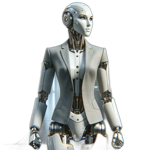 robot, concept art, 3d render, cyberpunk transparent PNG cut-out