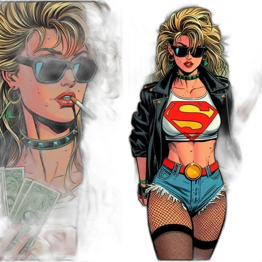 comic book art, concept art, cartoon, cyberpunk transparent PNG cut-out