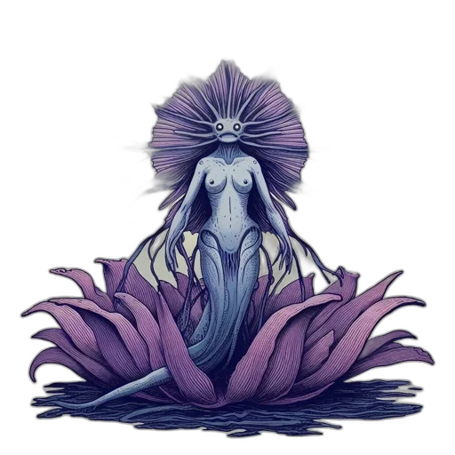 flower, creature, crown, hair transparent PNG cut-out