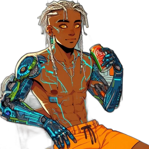 robot, cyberpunk, concept art, fantasy art transparent PNG cut-out