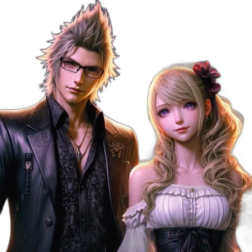 concept art, two, animated, characters transparent PNG cut-out