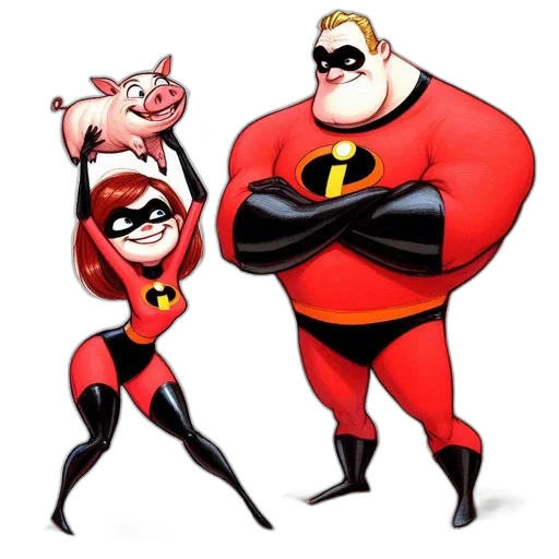 comic book art, concept art, cartoon, three transparent PNG cut-out