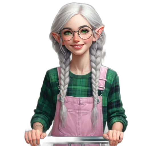 staff, face, dress, hair transparent PNG cut-out