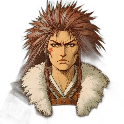face, jacket, staff, hair transparent PNG cut-out