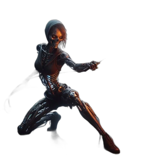 robot, creature, staff, mask transparent PNG cut-out