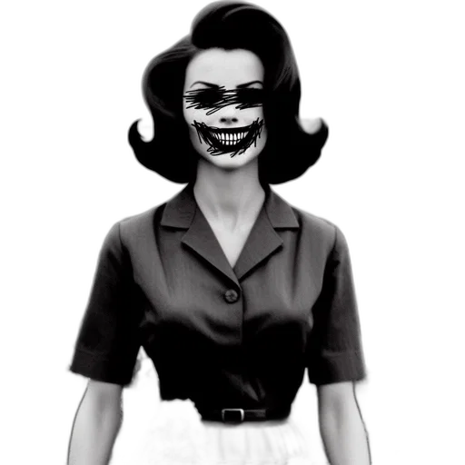 mask, face, creature, comic book art transparent PNG cut-out