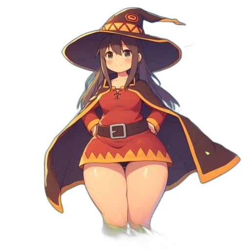 hat, dress, staff, weapon transparent PNG cut-out