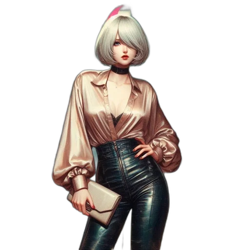 jacket, hair, dress, robot transparent PNG cut-out