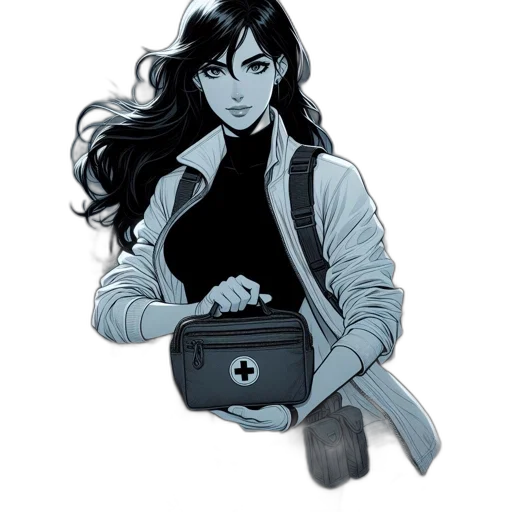 jacket, staff, comic book art, concept art transparent PNG cut-out