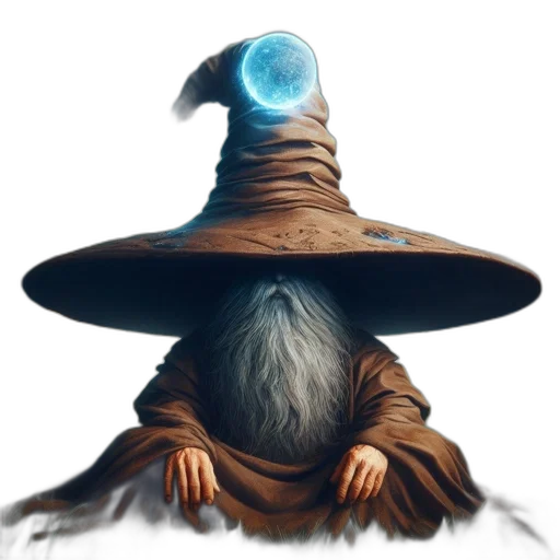 hat, staff, mask, creature transparent PNG cut-out