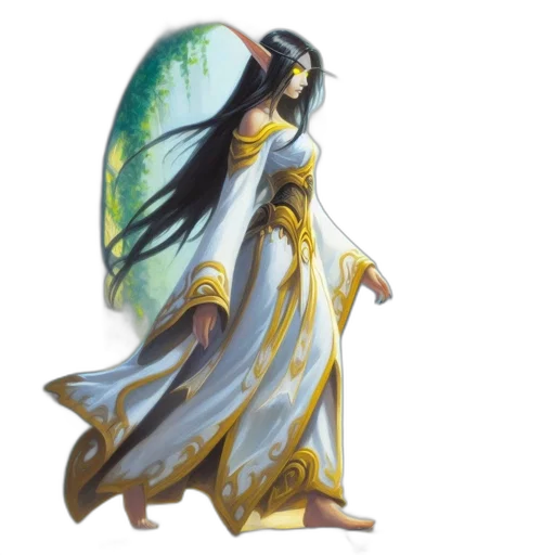 dress, dragon, staff, jewelry transparent PNG cut-out