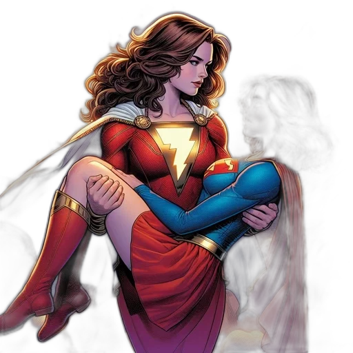 comic book art, concept art, two, female transparent PNG cut-out