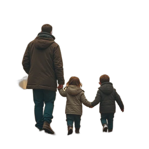 3d render, family, dog, album transparent PNG cut-out