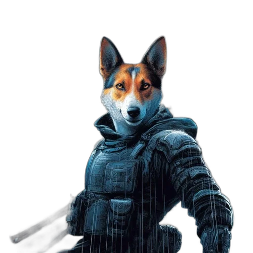jacket, weapon, animal, staff transparent PNG cut-out