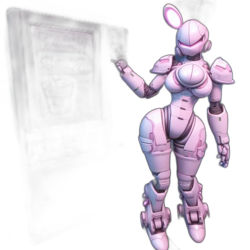 robot, concept art, 3d render, pixel art transparent PNG cut-out