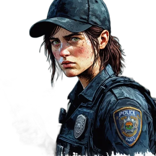 face, weapon, jacket, concept art transparent PNG cut-out
