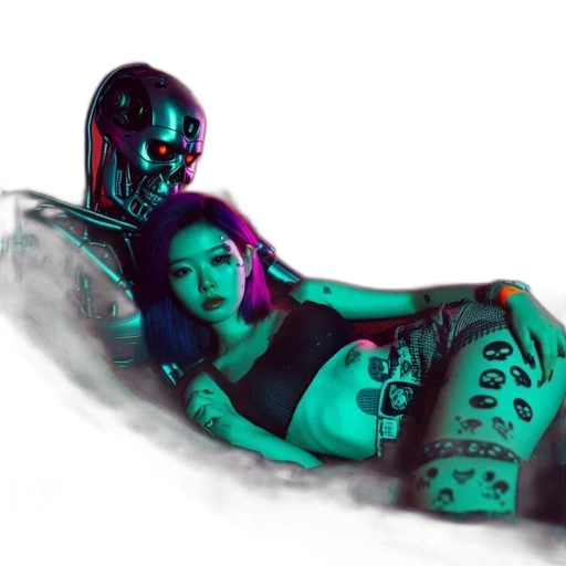 robot, mask, cyberpunk, concept art transparent PNG cut-out