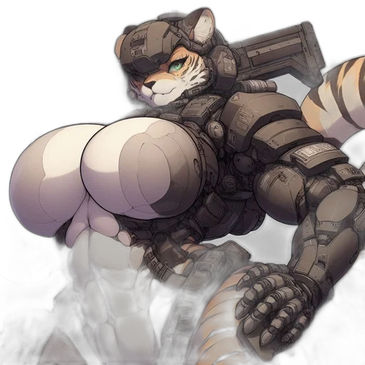 weapon, robot, concept art, cyberpunk transparent PNG cut-out