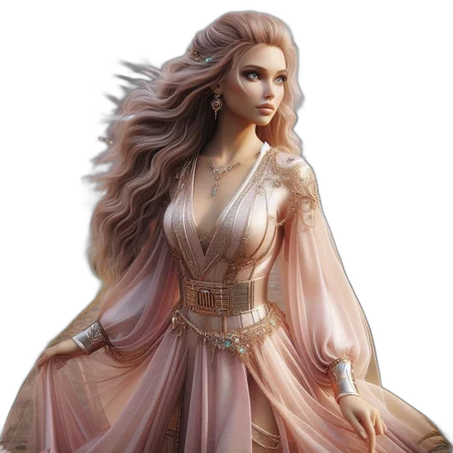 dress, jewelry, fantasy art, concept art transparent PNG cut-out