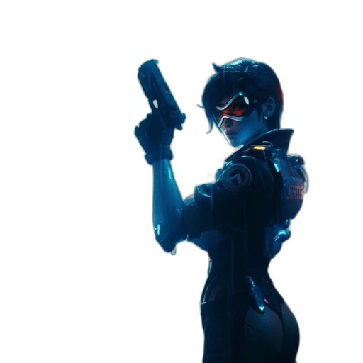 weapon, robot, mask, jacket transparent PNG cut-out