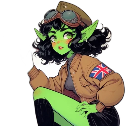 staff, hat, jacket, comic book art transparent PNG cut-out