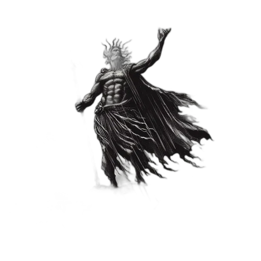 creature, staff, dress, mask transparent PNG cut-out