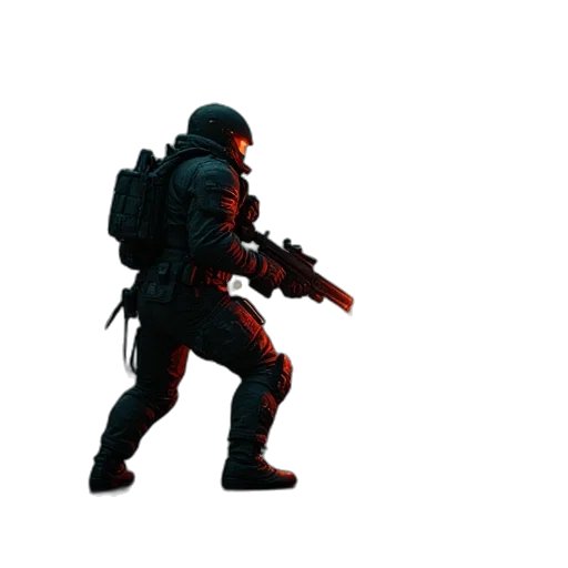 weapon, jacket, robot, staff transparent PNG cut-out