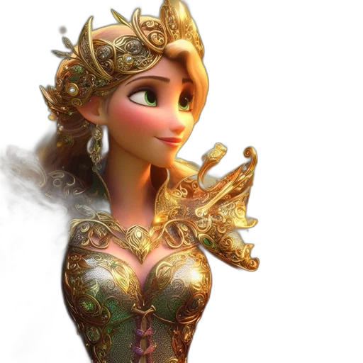 crown, dress, jewelry, 3d render transparent PNG cut-out