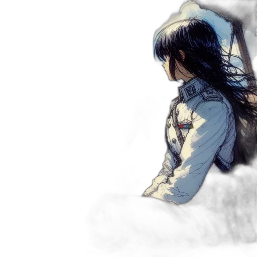 jacket, sword, anime, watercolor transparent PNG cut-out