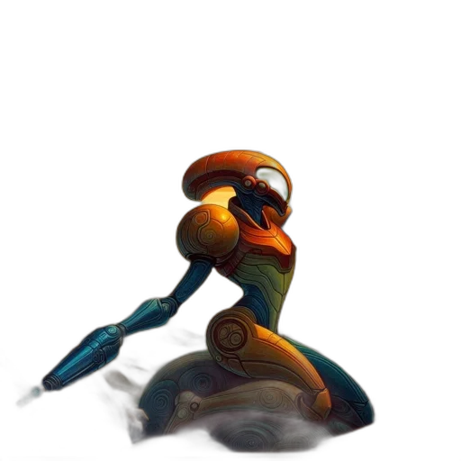 robot, weapon, creature, staff transparent PNG cut-out