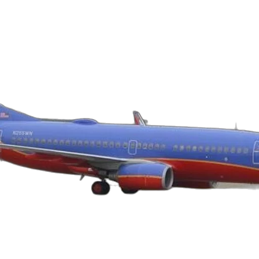 3d render, southwest, airlines, plane transparent PNG cut-out