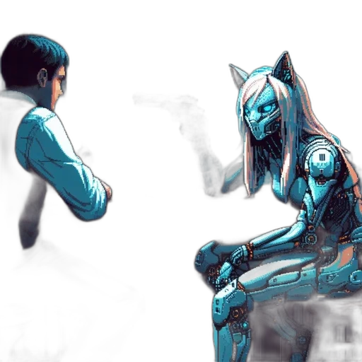 robot, concept art, comic book art, anime transparent PNG cut-out