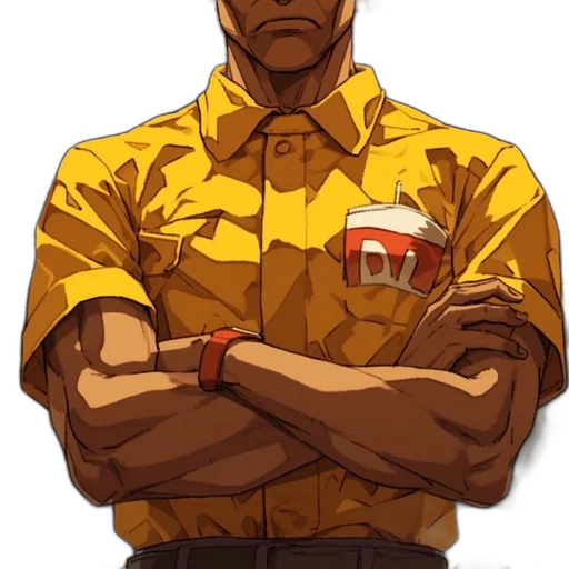 staff, jacket, face, weapon transparent PNG cut-out