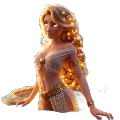 dress, crown, staff, fantasy art transparent PNG cut-out
