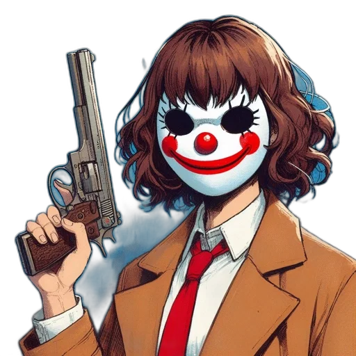 weapon, face, mask, jacket transparent PNG cut-out