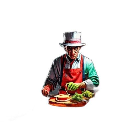 food, robot, hat, jacket transparent PNG cut-out