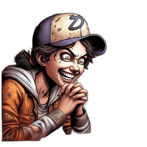 face, hat, comic book art, cartoon transparent PNG cut-out