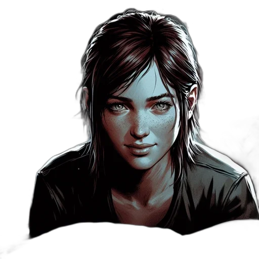 face, comic book art, concept art, photorealistic transparent PNG cut-out