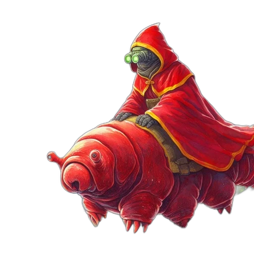 creature, dragon, mask, staff transparent PNG cut-out