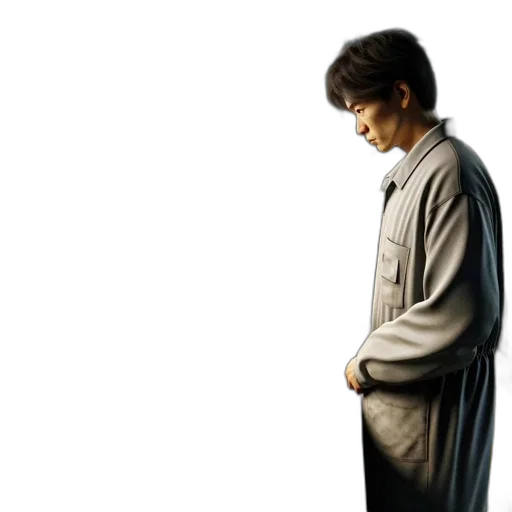 jacket, dress, staff, photorealistic transparent PNG cut-out