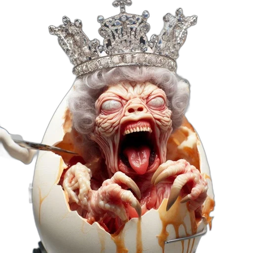 crown, food, creature, photorealistic transparent PNG cut-out