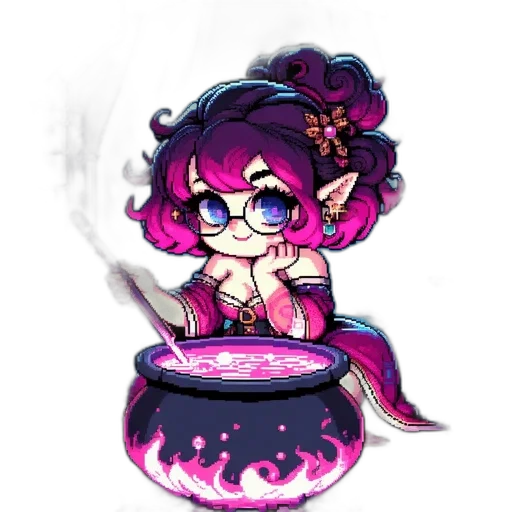 staff, vaporwave, pixel art, concept art transparent PNG cut-out