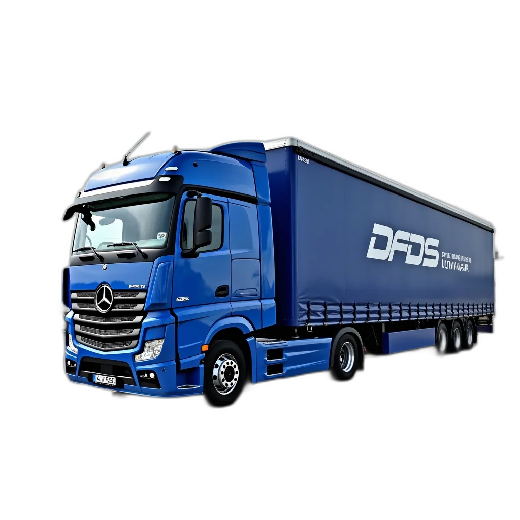 photorealistic, 3d render, blue, semi-truck transparent PNG cut-out
