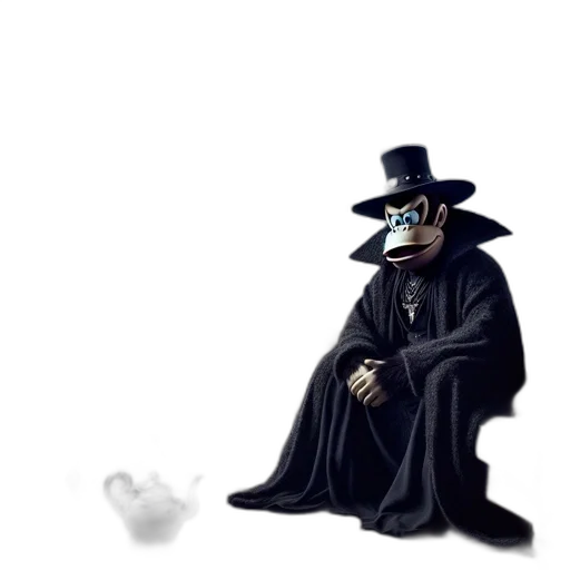 hat, mask, staff, creature transparent PNG cut-out