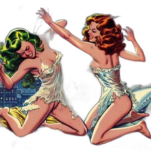 comic book art, concept art, cartoon, underwater transparent PNG cut-out
