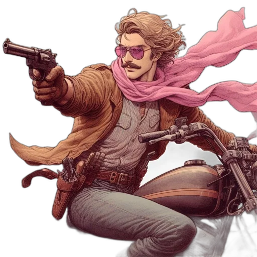 weapon, comic book art, concept art, cyberpunk transparent PNG cut-out