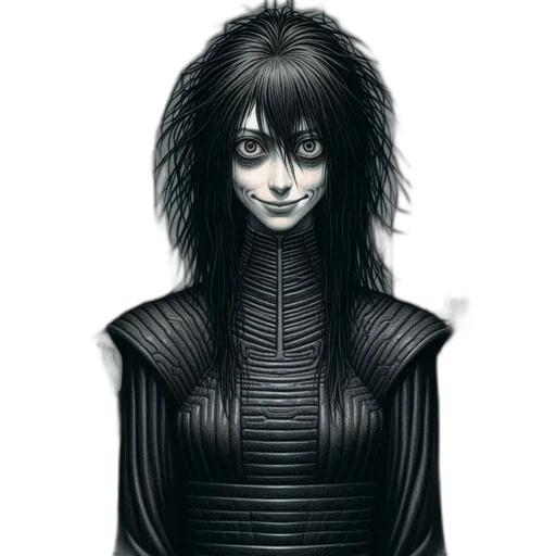 robot, jacket, face, hair transparent PNG cut-out