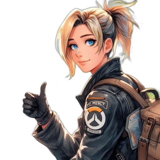 jacket, staff, weapon, face transparent PNG cut-out
