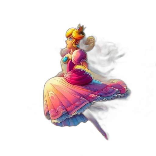 dress, crown, dragon, staff transparent PNG cut-out